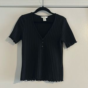 H&M Black Top with Buttons